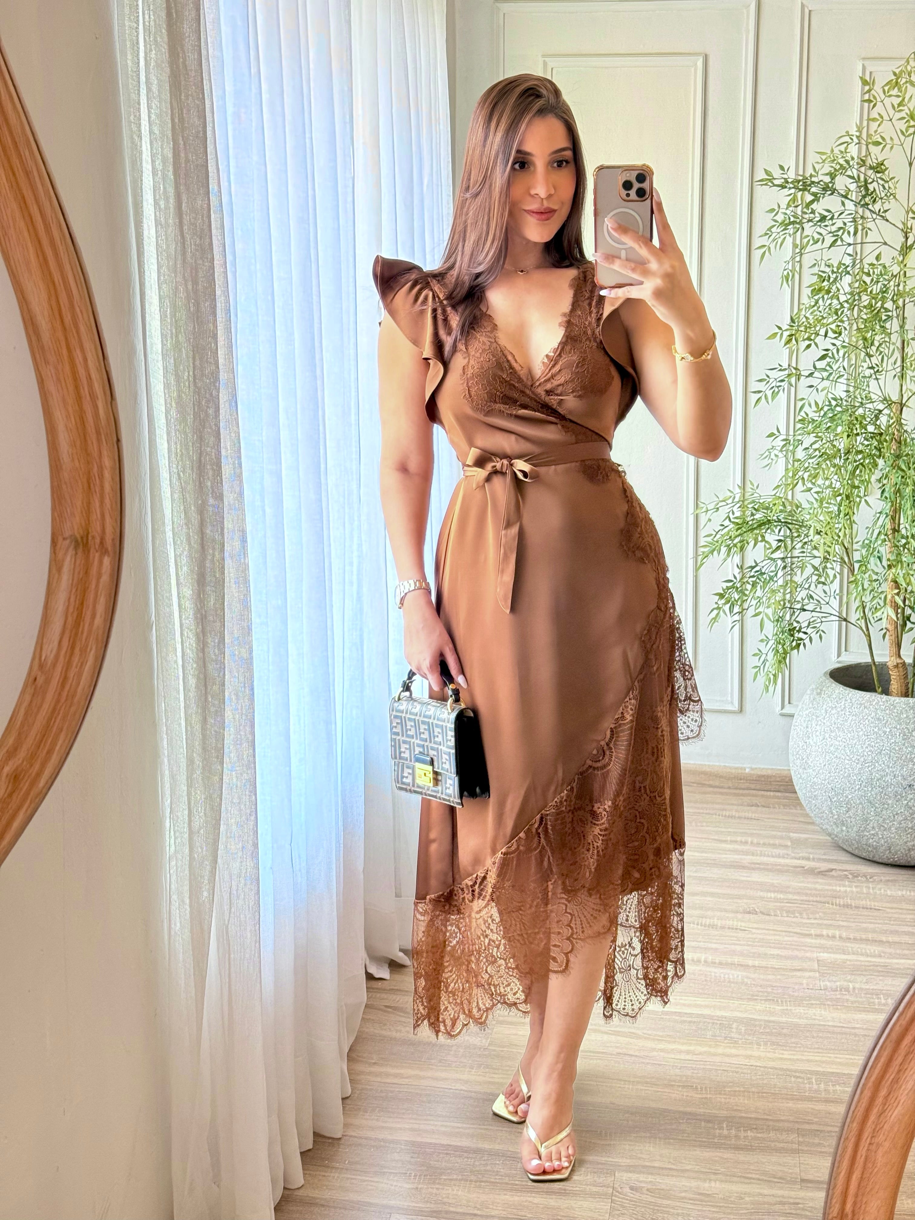 Bronze Satin Dress