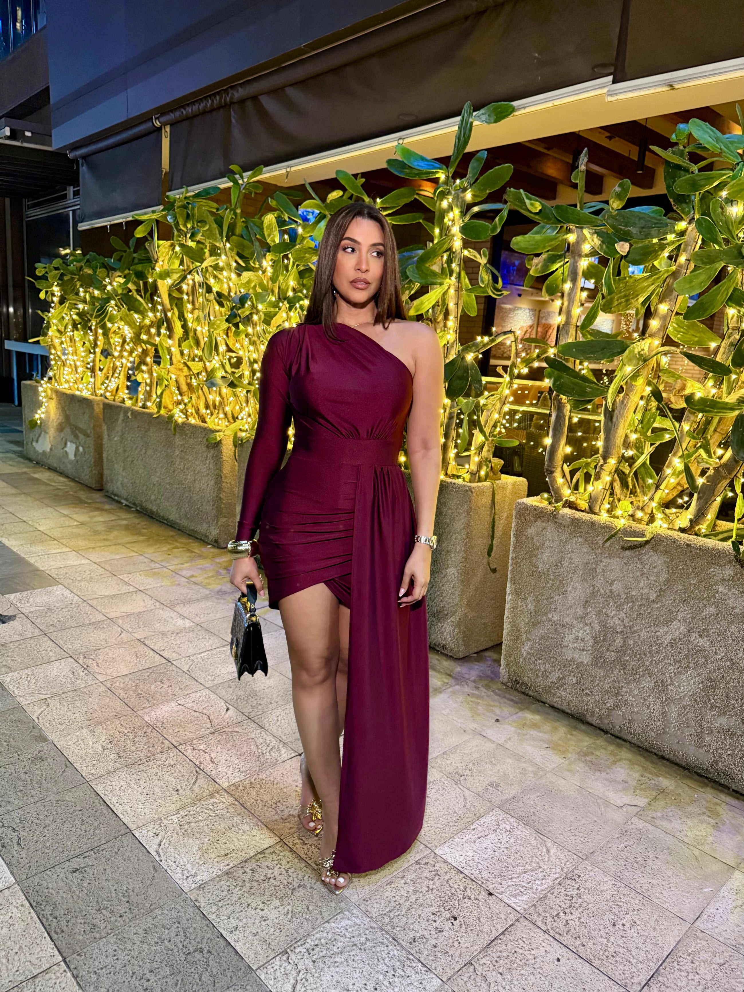 Aurelia One-Shoulder Drape Dress