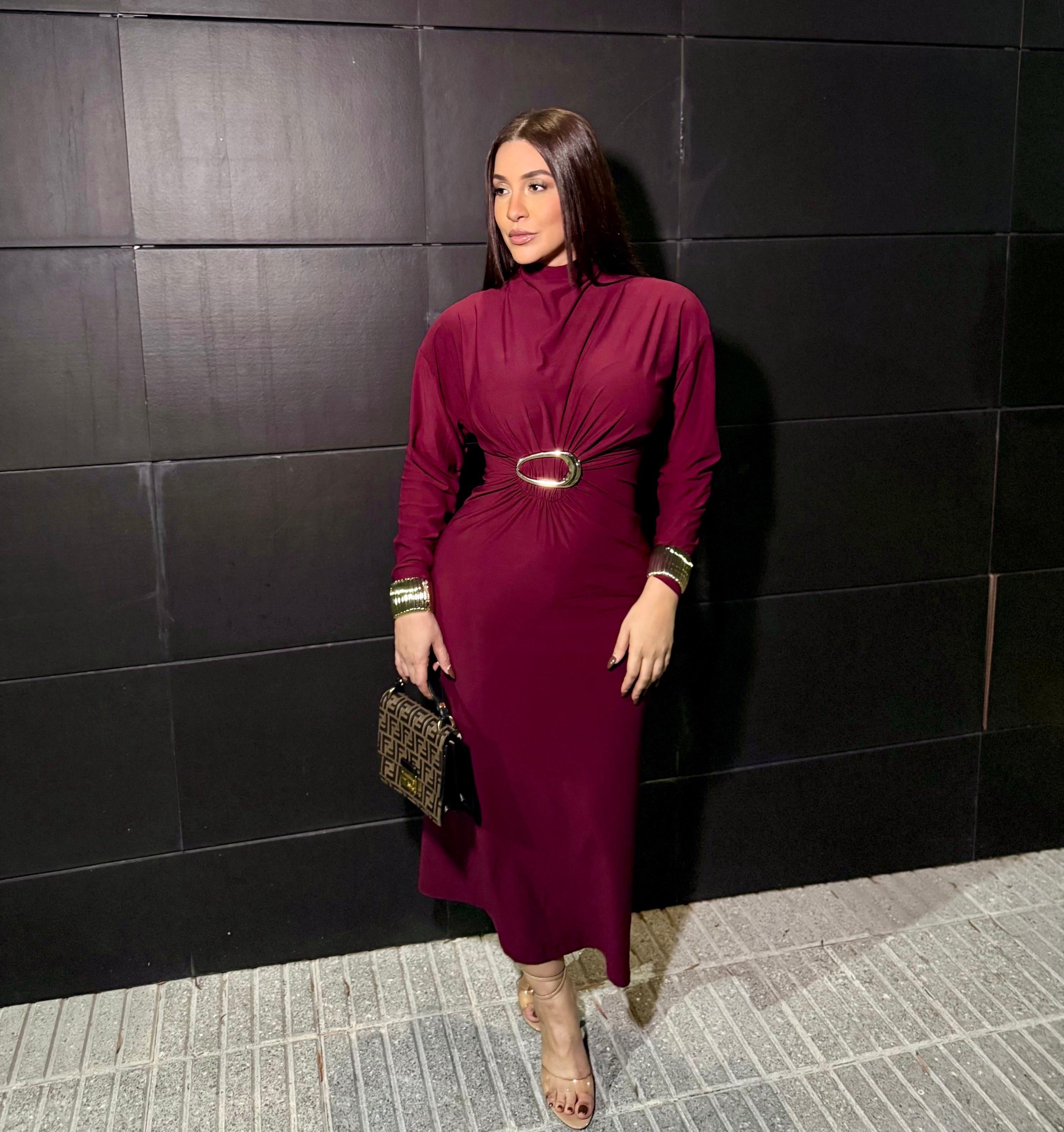 Sculpted Waist Midi Dress