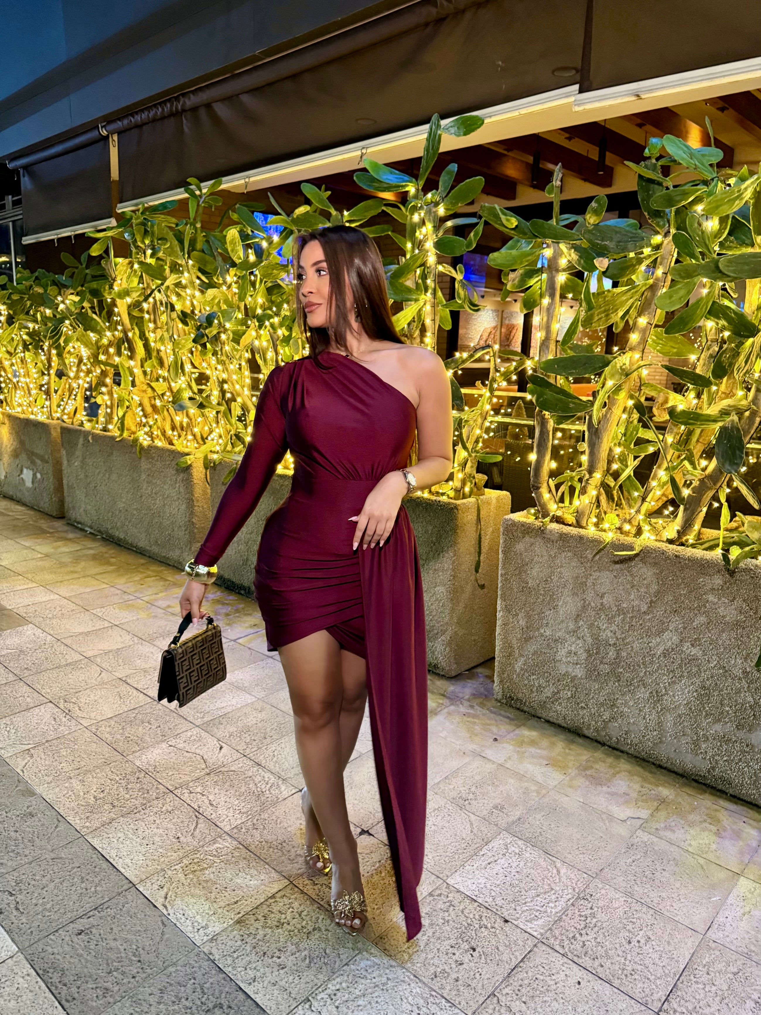 Aurelia One-Shoulder Drape Dress