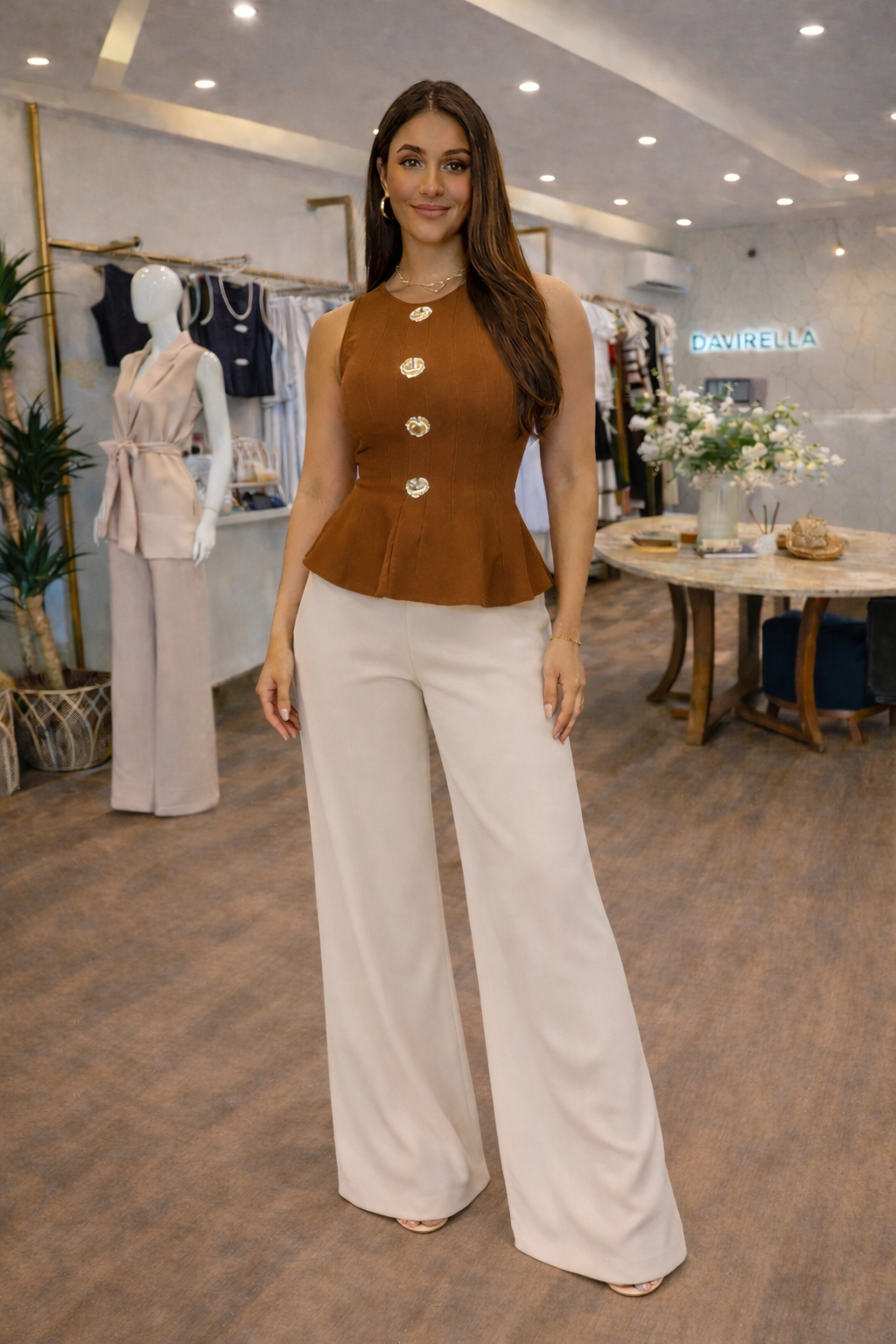 Tailored Wide-Leg Pants