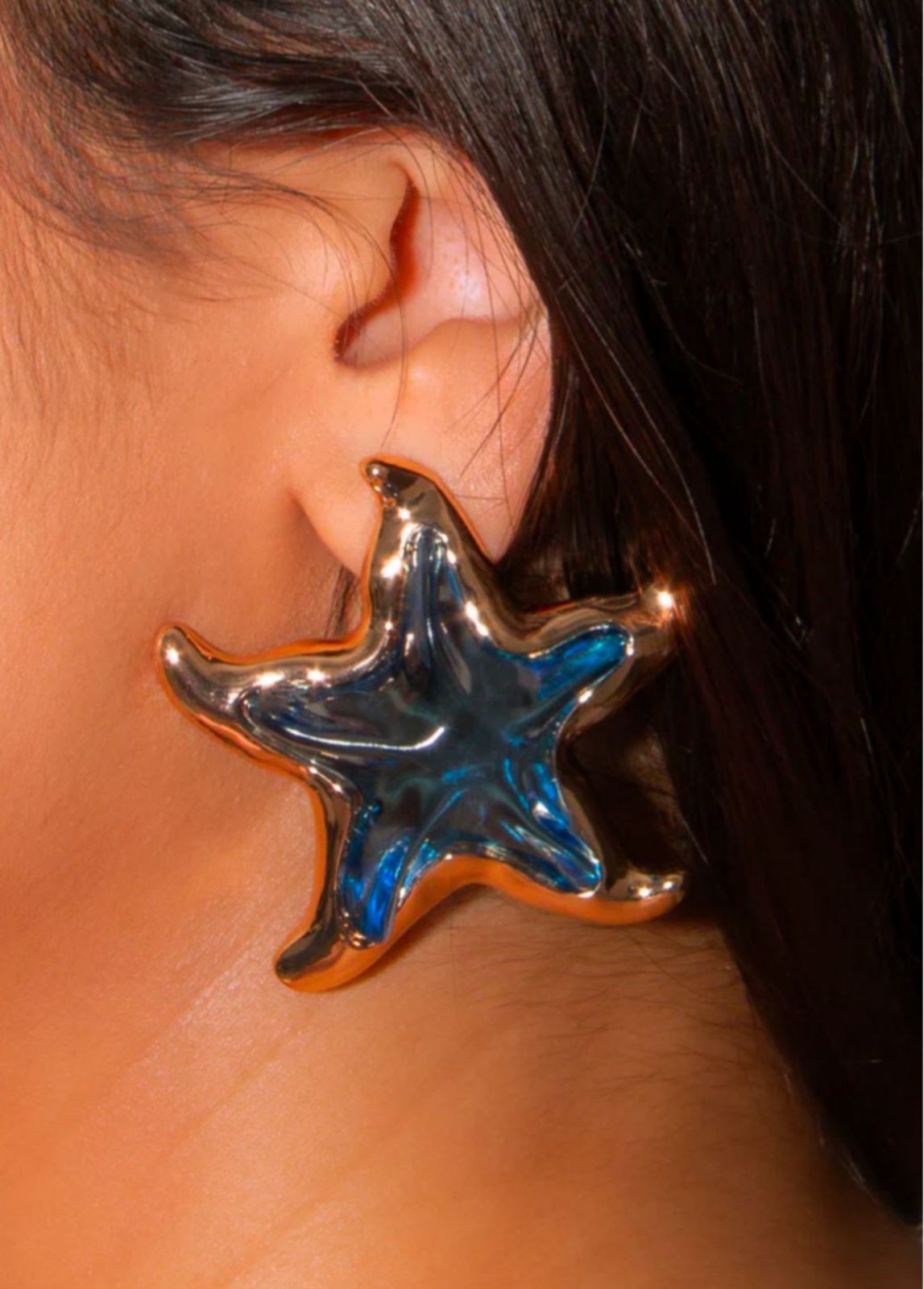 Boucles d'oreilles étoile de mer dorée