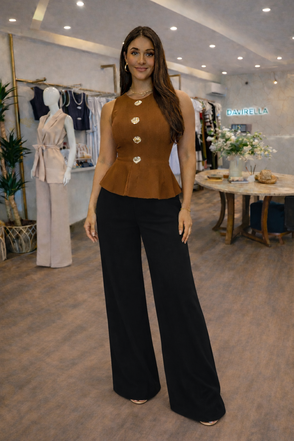 Tailored Wide-Leg Pants